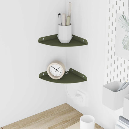Flytande hylla med hylla 2 pcs Olivgrön 18 x 18 x 2 cm