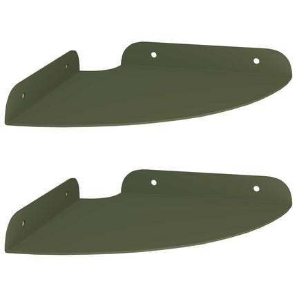 Flytande hylla med hylla 2 pcs Olivgrön 18 x 18 x 2 cm