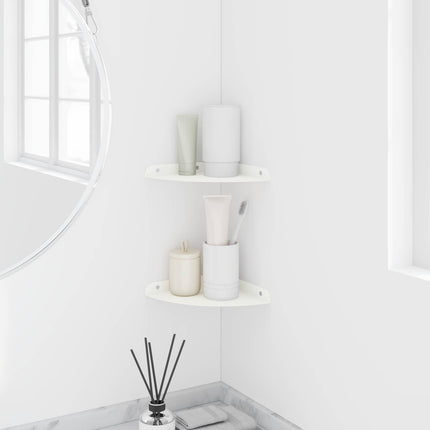Flytande hylla med hylla med lagring 2 pcs Vit 18 x 18 x 2 cm