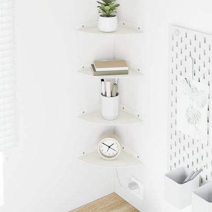 Flytande hylla med hylla med lagring 4 pcs Vit 18 x 18 x 2 cm
