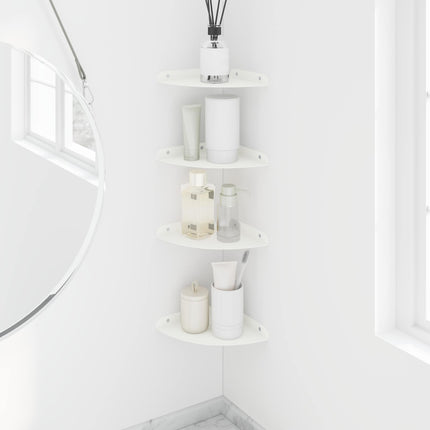 Flytande hylla med hylla med lagring 4 pcs Vit 18 x 18 x 2 cm
