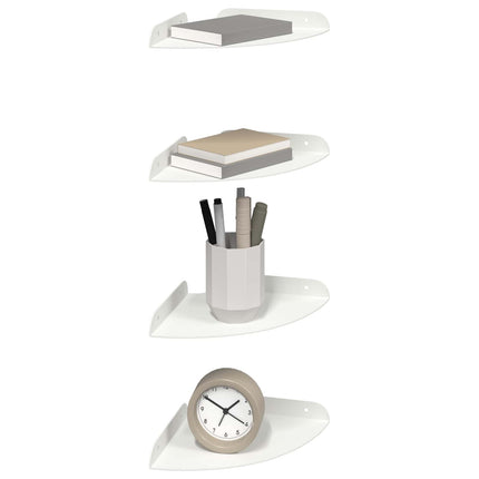 Flytande hylla med hylla med lagring 4 pcs Vit 18 x 18 x 2 cm