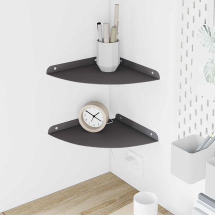 Hörn Flygande Hylla med hylla 2 pcs Svart 24 x 24 x 2 cm