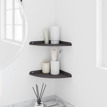 Hörn Flygande Hylla med hylla 2 pcs Svart 24 x 24 x 2 cm