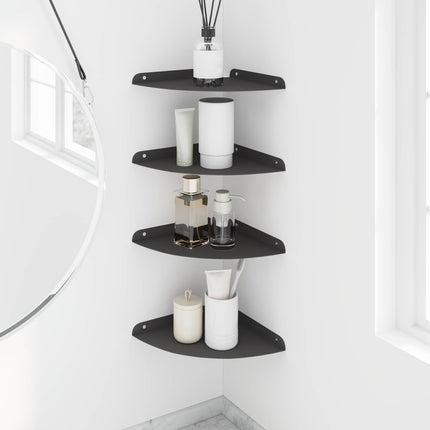 Flytande hylla med hylla med lagring 4 pcs Svart 24 x 24 x 2 cm