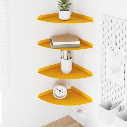 Flytande hylla med hylla 4 pcs Senapsgul 24 x 24 x 2 cm