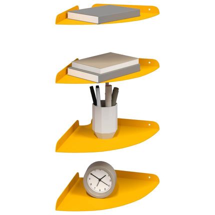 Flytande hylla med hylla 4 pcs Senapsgul 24 x 24 x 2 cm