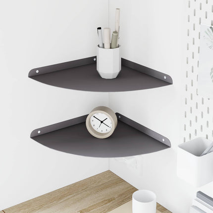 Hörn Flygande Hylla med hylla 2 pcs Svart 30 x 30 x 2 cm