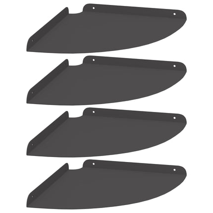 Flytande hylla med hylla med lagring 4 pcs Svart 30 x 30 x 2 cm