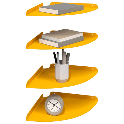 Flytande hylla med hylla 4 pcs Senapsgul 30 x 30 x 2 cm