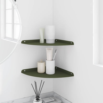Flytande hylla med hylla 2 pcs Olivgrön 30 x 30 x 2 cm