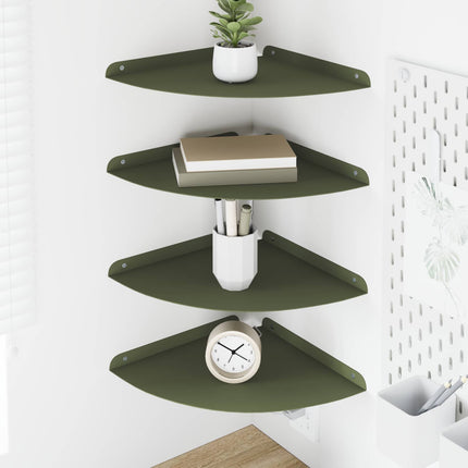 Flytande hylla med hylla 4 pcs Olivgrön 30 x 30 x 2 cm