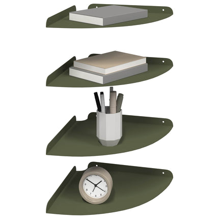 Flytande hylla med hylla 4 pcs Olivgrön 30 x 30 x 2 cm