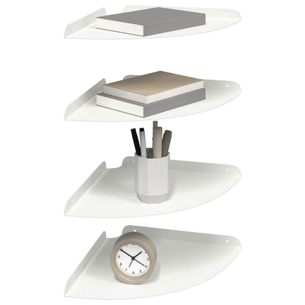 Flytande hylla med hylla med lagring 4 pcs Vit 30 x 30 x 2 cm