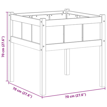 Trädgårdsplanterare Natur 70 x 70 x 70 cm Massiv furu
