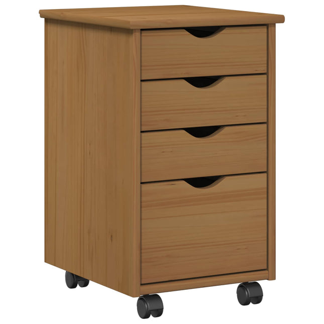Rullande skåp MOSS HonungsBrun 34 x 39 x 56 cm Massivt furu