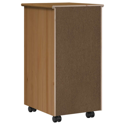 Rullande skåp Honung brun 34 x 39 x 65,5 cm Massiv furu
