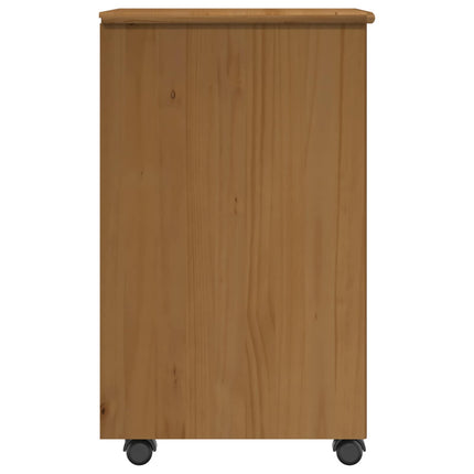 Rullande skåp Honung brun 34 x 39 x 65,5 cm Massiv furu