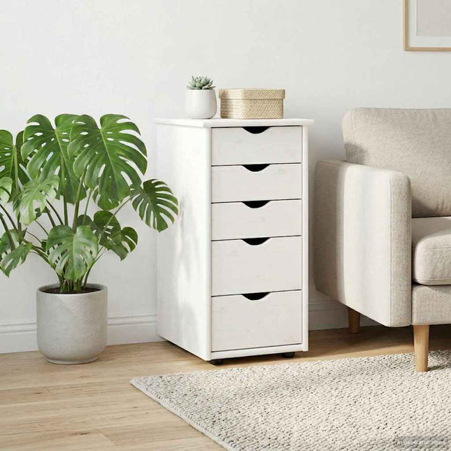 Skåp 34 x 39 x 61,5 cm Massiv furu Vit