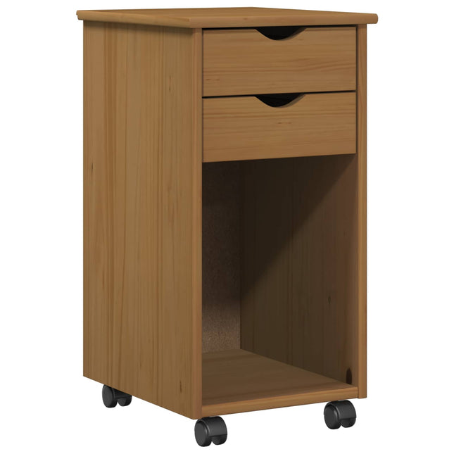 Rullande skåp 34 x 39 x 65,5 cm Massivt furu HonungsBrun