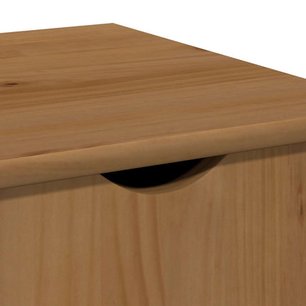 Rullande skåp Honung brun 34 x 39 x 65,5 cm Massiv furu