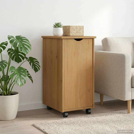 Rullande skåp Honung brun 34 x 39 x 65,5 cm Massiv furu