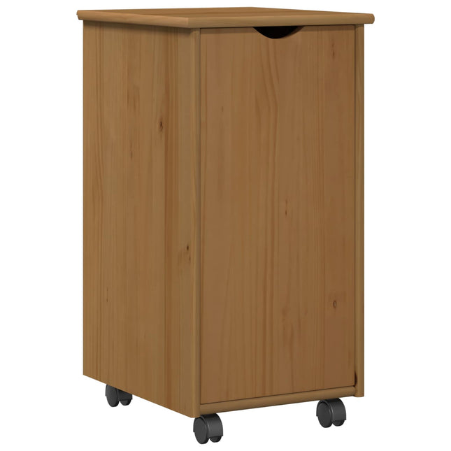 Rullande skåp Honung brun 34 x 39 x 65,5 cm Massiv furu