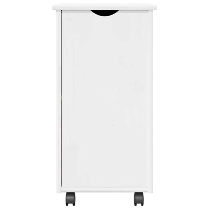 Rullande skåp med hjul Vit 34 x 39 x 65,5 cm Massiv furu