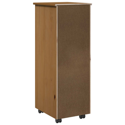 Rullande skåp Honung brun 34 x 39 x 93,5 cm Massiv furu