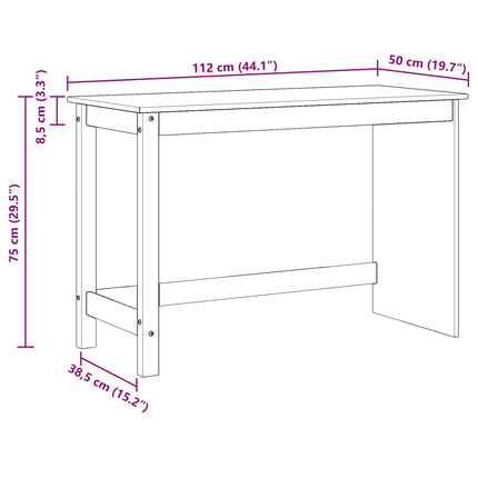 Skrivbord Vit 112 x 50 x 75 cm Massiv furu