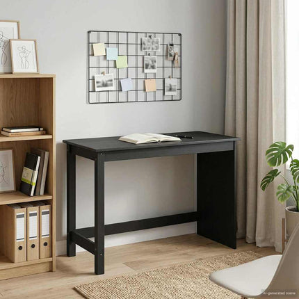 Skrivbord Svart 112 x 50 x 75 cm Massiv furu