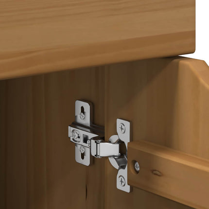 Rullande skåp Honung brun 63,5 x 39 x 65,5 cm Massiv furu