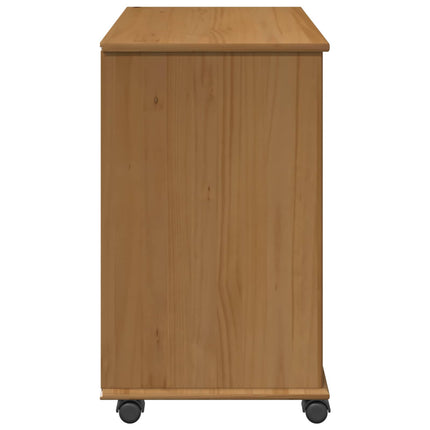 Rullande skåp Honung brun 63,5 x 39 x 65,5 cm Massiv furu