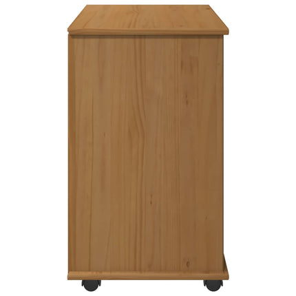 Rullande skåp Honung brun 63,5 x 39 x 65,5 cm Massiv furu