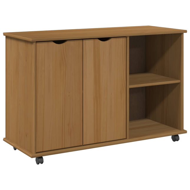 Rullande skåp Honung brun 100 x 39 x 65,5 cm Massiv furu