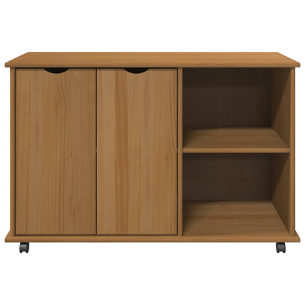 Rullande skåp Honung brun 100 x 39 x 65,5 cm Massiv furu