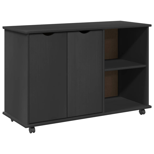 Rullande skåp med hjul Grå 100 x 39 x 65,5 cm Massiv furu