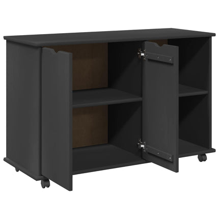 Rullande skåp med hjul Grå 100 x 39 x 65,5 cm Massiv furu