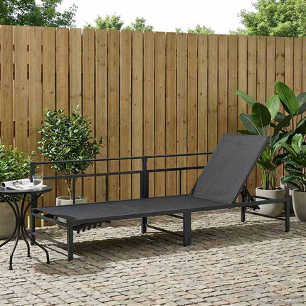 Solstol Svart 200 x 62 x 59,5 cm Textilene
