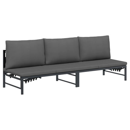Solstol för 3 personer Svart 200 x 62 x 59,5 cm Textilene