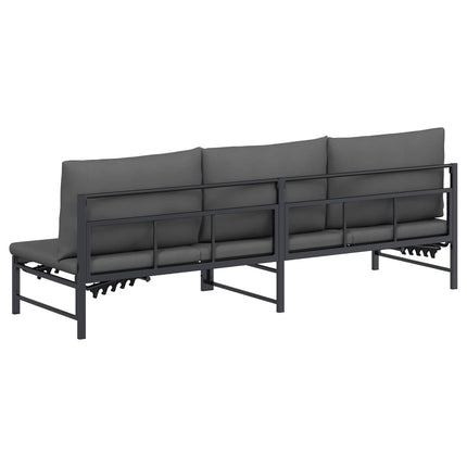 Solstol för 3 personer Svart 200 x 62 x 59,5 cm Textilene