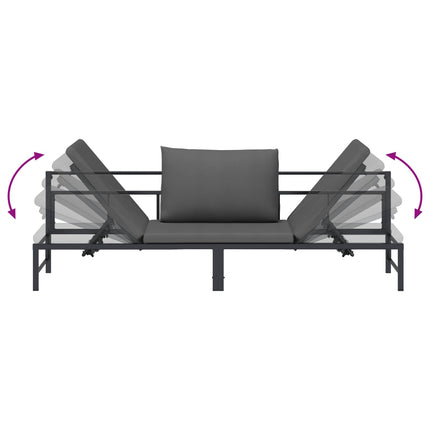 Solstol för 3 personer Svart 200 x 62 x 59,5 cm Textilene