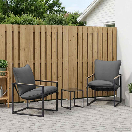 Trädgårdsoffset 3 pcs Svart och Anthracit Stål