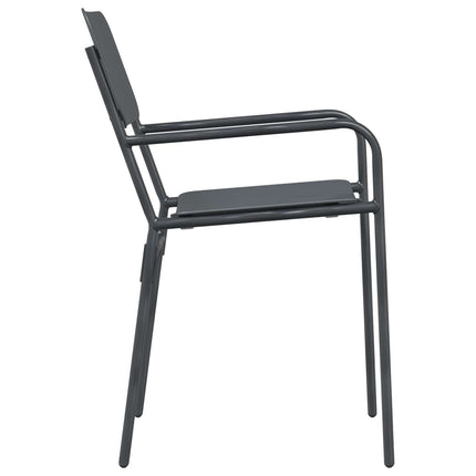 Trädgårdsstolar 2 pcs Antracit 51 x 55 x 81 cm Stål