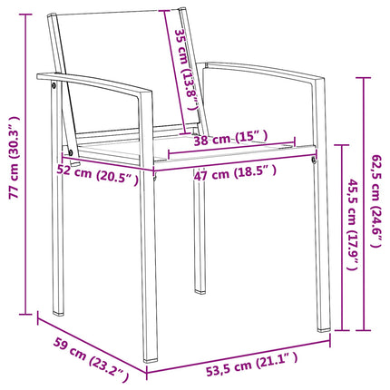 Trädgårdsstolar 2 pcs Svart och Anthracit 53,5 x 59 x 77 cm
