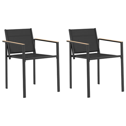 Trädgårdsstolar 2 pcs Svart och Anthracit 53,5 x 59 x 77 cm