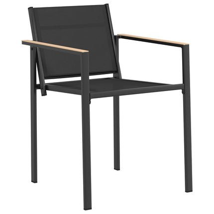 Trädgårdsstolar 2 pcs Svart och Anthracit 53,5 x 59 x 77 cm