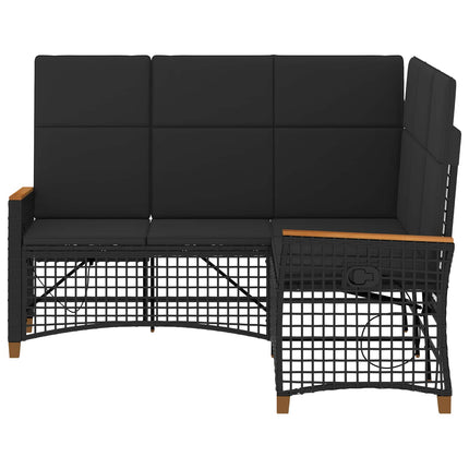 Trädgårds fällbar soffgrupp Justerbar Svart 164 x 164 x 112 cm
