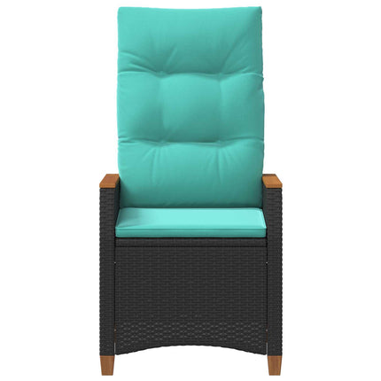Fällbar trädgårdstol Svart och turkos 64 x 57,5 x 112 cm