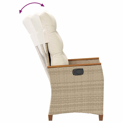 Fällbar trädgårdstol Beige och gräddfärgad 64 x 57,5 x 112 cm